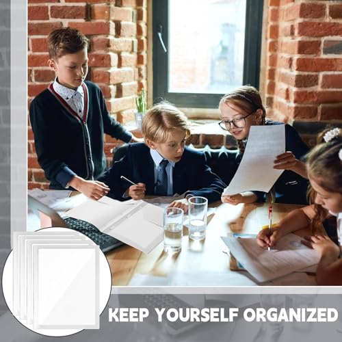Teling 24pcs Heavy Duty Plastic Folders with Front Clear Pocket, 3 Prongs and 2 Pockets, Fit Letter-Size Paper Folders with Card Slot, for School Office Supplies Back to School Gifts (White) - color: White