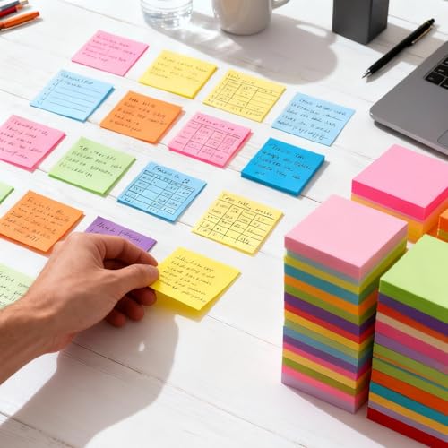 120 Pads Sticky Notes 3x3, Self-Stick Pads Bulk Bright Colors, School Supplies, Office Products, 50 Sheet/Pad - color: Multicolor