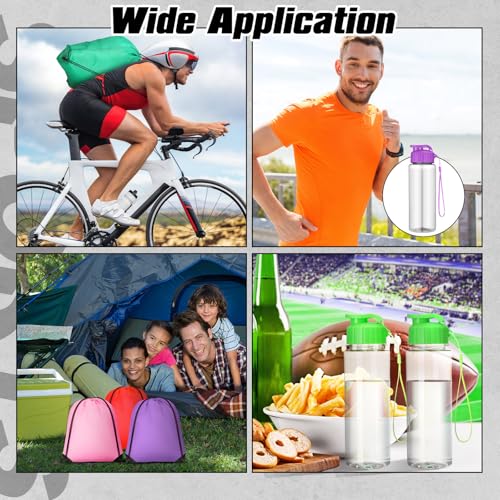 40 Pcs 17 oz Plastic Water Bottles Bulk and Drawstring Backpack Set for Back to School Gifts Reusable Flip Top Leakproof Water Bottles with Handle Adults Sports Gym Travel Outdoor(Fresh) - color: Fresh