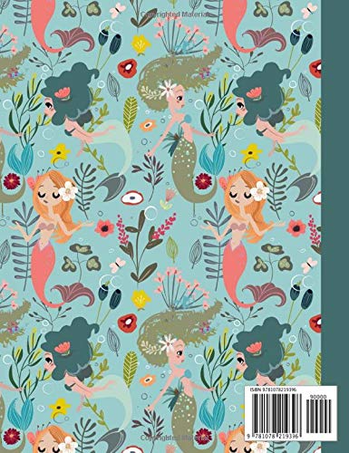Primary Composition Notebook: Grades K-2 School Exercise Book | Dotted Midline with Story Picture Space | Pretty Mermaids