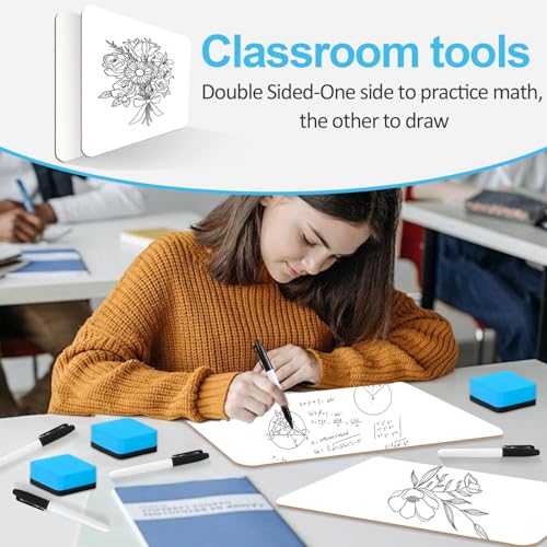 Dry Erase LapBoards, PANDRI 6 Pack Double Sided 12.5 x 9 Inch Whiteboards with 6 Erasers, Dry Erase Boards for Office Students Classroom Teacher Supplies - size: 6 PACK