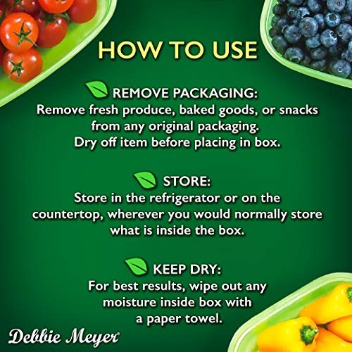 Debbie Meyer GreenBoxes - Bread Box for Kitchen Countertop, BPA-Free | FoodFresh Technology, BPA-Free Reusable Food Storage Container, Helps Keep Bread, Fruit, Vegetable & Snacks Fresh Longer