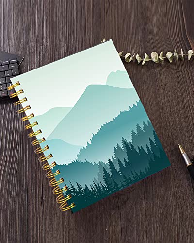 iampanda Spiral Journal Notebook,Strong Twin-Wire Binding with Premium Paper for Girl Women,60 Sheets A5 College Ruled Notebook/Journal,Perfect for School Office Home Gifts,Beautiful Green Mountain - color: Beautiful Green Mountain Landscape
