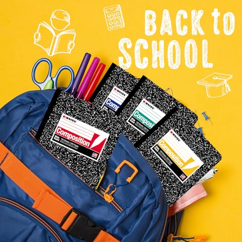 KAISA Composition Notebooks 100Sheets Comp Book,Wide Ruled 9.75x7.5inch, Classic Marble Composition Books, Carton of 20pads, C10001W - color: 20pad, size: wide