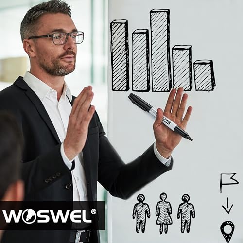 WOSWEL Dry Erase Markers,24 Pack Black Chisel Tip Whiteboard Markers, Chisel Point Low Odor Dry Erase Marker for School Office and Home