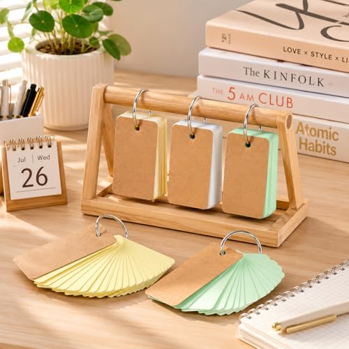 3 Pack Colored Flash Cards, 150 Sheets Blank Study Notecards with Binder Ring, 2.7" x 1.6"