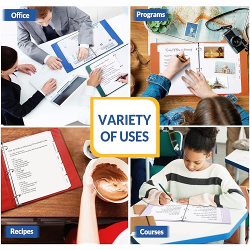 SUNEE Binder Dividers with Tabs for 3 Ring Binder, 8.5 x 11 Paper White Binder Dividers Blank with 5 Tabs, 20 Sets Page Dividers for School, Office and Home, 100 Dividers