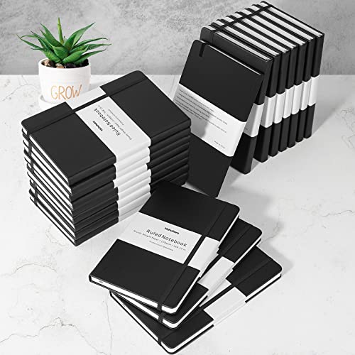 Huhuhero Notebooks Journal, Ruled Notebook, Premium Thick Paper Lined Journal, Black Hardcover Notebook for Office Home School Business Writing Note Taking Journaling, 5"×8.25" (6, Black) - color: Black, size: 6