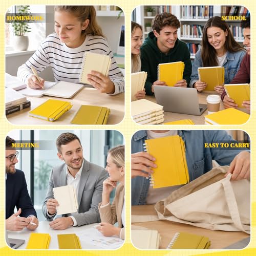 Fulmoon 12 Set Small Spiral Notebooks A6 with Pens Bulk, Multicolor 4" x 6" Pocket Notebooks Mini Lined Journals 50 Sheets for Back to School Supplies Students Gifts Rewards Office (Sunny Tones) - color: Sunny Tones