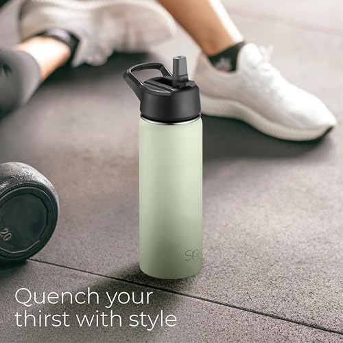 SipX™ 18 oz Insulated Water Bottle with 3 Lids – Leakproof Stainless Steel, Triple Insulated – Cold 24 Hours/Hot 12 Hours – Durable Bottle for School, Gym, Travel – Green - color: Green, size: 18 Ounces