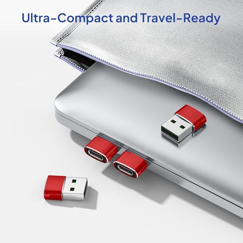 Elebase for Airpods Pro 3 Adapter,USB to USB C Adaptor 4Pack,USBC Female to A Male Cable Connecter for Apple Watch Ultra iWatch 11 10 9 8 7 SE 2,Airpods 4,iPad 8th 9th 10th Air 5th Mini 6th Generation - color: Red