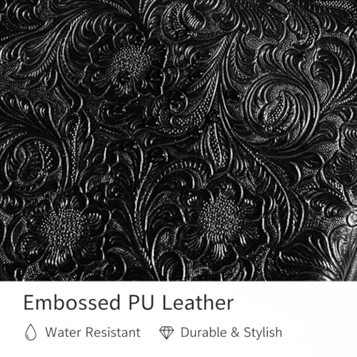 Kinmac Embossed PU Leather 360° Heavy Duty Protective Laptop Sleeve with Poacket (Paisley Black, 16 inch-16.2 inch) - color: Paisley Black, size: 16 inch-16.2 inch