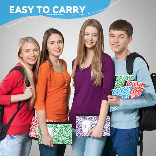 Gersoniel 4 Pack Back to School Left Handed Composition Notebooks, College Ruled Writing Notebooks 8.3" x 5.8", Smudge-free Paper, Color Coded School Supplies for Students & Classroom Use - color: Bright Colors