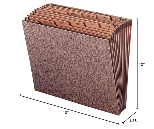 Smead TUFF Expanding File, Monthly (Jan.-Dec.), 12 Pockets, Letter Size, Redrope-Printed Stock (70488) - size: Letter, style: Jan-Dec Index, Letter Size