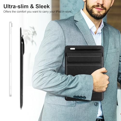 8-11 inch Tablet Sleeve Case with Pen Holder, Slim PU Lightweight Universal case with Foldable Stand for iPad 10th Generation 2022, iPad Pro 11, iPad mini6, Galaxy Tab S9/A9 Plus/A8 etc Black - color: Black