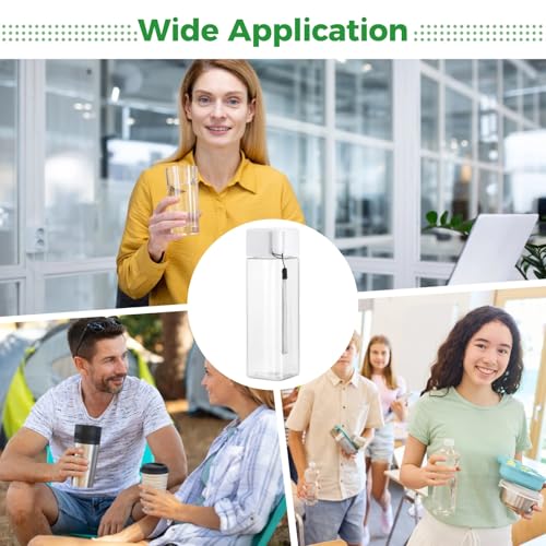 OMISTAR 30 PCS Water Bottles Bulk, 17 oz Plastic Water Bottles, Reusable Leak Proof Portable Water Bottle With Handle Strap for School Classroom Travel Camping Cycling Fitness (White) - color: White