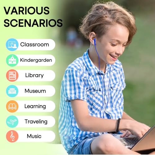 100 Packs Earbuds Bulk Classroom Headphones, Individually Bagged, Wholesale Students Wired Earphones with 3.5 mm Jack for Classroom School Library Museums and More (HY01,100 Mixed) - size: 100 Pack
