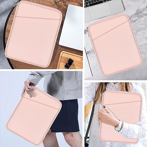 MoKo 13 Inch Tablet Sleeve Bag Carrying Case with Accessory Pocket | Fits iPad Pro 13-inch M5, iPad Air 13-inch M4/M3, iPad Pro 12.9 M2/M1 and Galaxy Tab S8+/S9+ 12.4, Pink - color: Pink, size: 12.9-13 inch