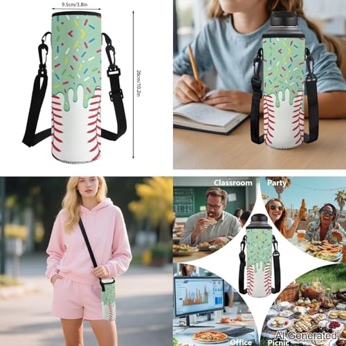 Green Baseball Drip Backpack for Boys 4 Piece Kids Large Backpack Insulated Reinforced Lunch Bag Pencil Case with Fixed Water Bottle Holder School Outdoor Travel Combo - color: Green