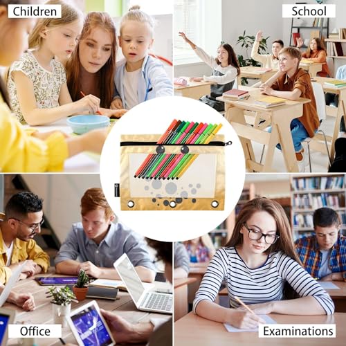 ZAZYXTJ Custom Personalized Bubble Tea Print Binder Pencil Pouchs 3 Ring | with Zipper Clear Window Office Organizers bag for School Students Teacher Supplies 2 Pack - color: Boba