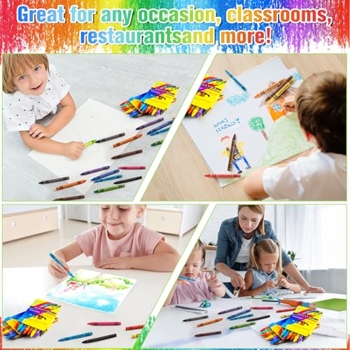 Jeffbaubl Bulk Crayons, 30 Boxes of 8-Pack Multicolor Crayons, Washable, Ideal for School, Party Favors