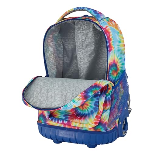Travelers Club 4 Piece Rolling Backpack Set With Accessories, Tie Dye - color: Tie Dye