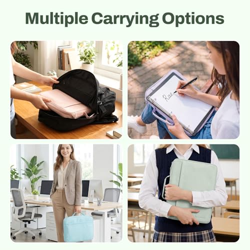 SUNEE Zipper Binder 1 Inch, Removable 3-Ring Binder, 175-Sheet Capacity, 5-Tab Dividers Expanding File Folder, Small Binder Bag Organizer Storage for Student, Sage Green - color: Sage Green