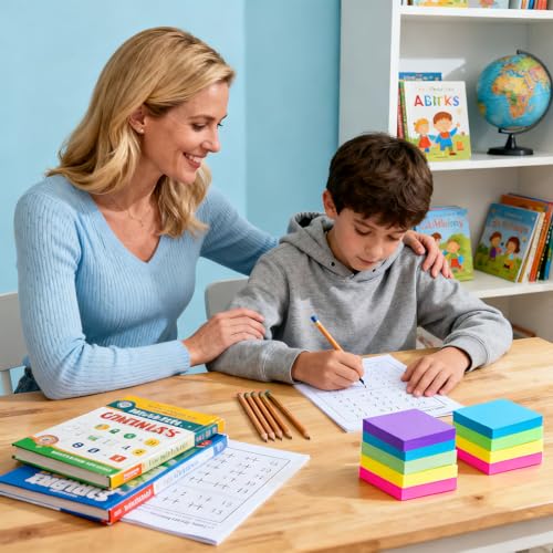 16 Pack of 3x3 Inch Sticky Notes Self-Stick Memo Pads - 960 Sheets in Total! Great for Home, Office & School