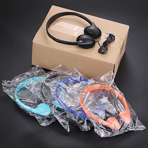 CN-Outlet 100 Pack Classroom Headphones Bulk for School Students Kids Teen Children and Adults, Wholesale Sturdy Wired Headphones Classroom Earphones (Black, 100 Pack) - color: Black, size: 100 PACK