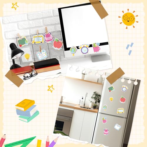 Xqumoi 30 Pack Back to School Sticky Notes - Blackboard Apple Book Globe Bus Shaped Self-Adhesive Writing Memo for Kids Teens Welcome Back Gift School Classroom Office Home Reminder Notepad Supplies - style: Back to School (Style 2)