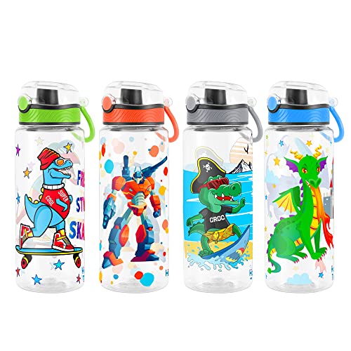 Cute Water Bottle for School Kids Girls, BPA FREE Tritan & Leak Proof & Easy Clean & Carry Handle, 23oz/ 680ml (Croc) - color: Croc