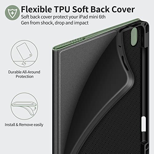H HOLIMET Case for iPad Air 11 inch 2026 M4/M3 2025/2024 M2 iPad Air 5th Generation 2022/iPad Air 4th Generation 2020 10.9 Inch with Pencil Holder Shockproof Protective Cover Vegan Leather - color: Green 2nd