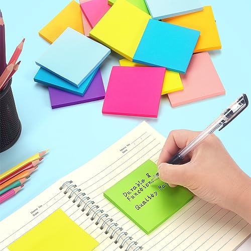 Early Buy 24 Pack Sticky Notes, 3×3 in, 8 Bright Colors, 60 Sheets/Pad | Self-Adhesive Notes, for Office, School, and Home Planning - color: 24 Pads 60sheets