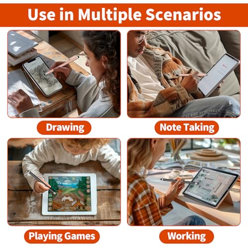 Stylus(10 PCS),Stylus Pen for Touchscreen,High Sensitivity & Precision | Universal Stylus,2-in-1 Rubber Tip,Touch Screens of iPhone/iPad/Android Tablets(Rose Gold & Black) - color: 5PCS Rose Gold & 5PCS Black