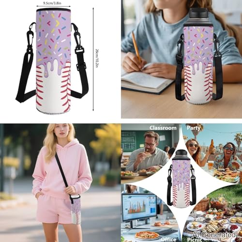 Purple Baseball Backpack for Boys Ice Cream Drip Kids Backpack Insulated Lunch Bag Pencil Case and Water Bottle Holder Elementary Fresh Daily Supplies 4 Piece Back to School Gifts - color: Purple