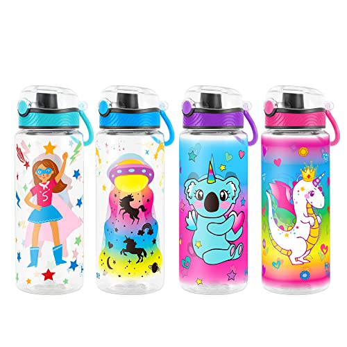 Cute Water Bottle for School Kids Girls, BPA FREE Tritan & Leak Proof & Easy Clean & Carry Handle, 23oz/ 680ml (Koala) - color: Koala