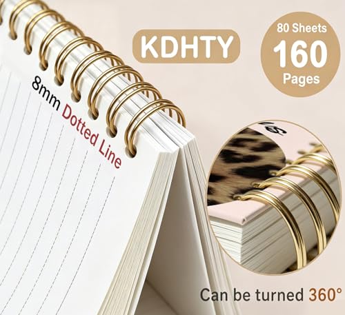 KDHTY Preppy Trendy Leopard Print Y2K Luck 8 Ball Spiral Notebook Journal,Pink Aesthetic Girly Notebook for Teens Girls Back to School Hardcover Notebook for Work School Office Supplies,5.5x8.3 - style: preppyball 4
