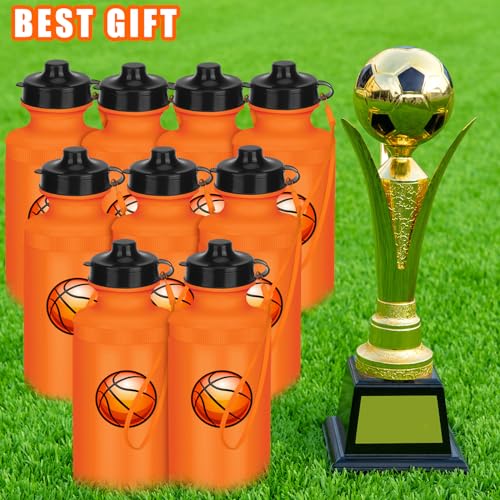 Zubebe 36 Pcs Sports Water Bottles Bulk Squeeze Reusable Plastic Water Bottles Back to School Supplies Summer Gifts for Students School Travel Hiking Cycling Event Team Gift - color: Orange