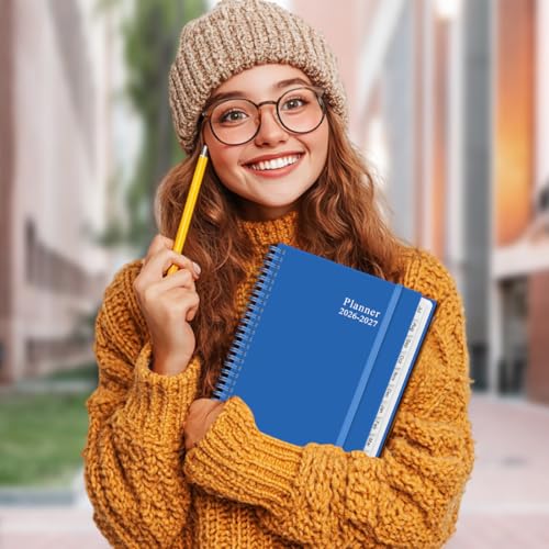 2026-2027 Planner - Planner 2026-2027 from July 2026 to June 2027 with 12 Monthly Tabs, Flexible Cover, Inner Pocket, 8.5" x 11", Blue - color: Blue, size: 8.5" x 11"