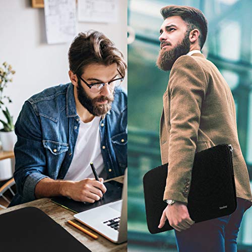 Naukay Laptop Case Sleeve,13-13.3 Inch Resistant Neoprene Laptop Sleeve/Notebook Computer Pocket Case/Tablet Briefcase Carrying Bag Compatible with MacBook Pro,MacBook Air,Notebook Computer-(Black) - color: Black, size: 13.3 inch