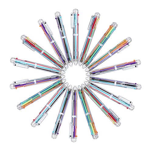 favide 22 Pack 0.5mm 6-in-1 Multicolor Ballpoint Pen,6-Color Retractable Ballpoint Pens for Office School Supplies Students Children Gift,Kids Party Favors