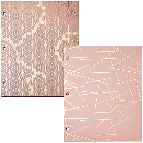 Paper Junkie School Folders with Pockets - 3-Hole-Punched Pocket Folders - Binder-Compatible File Holders - Durable Cardstock Organizers for Pastel School Supplies - 9.5 x 12 in 6-Pack