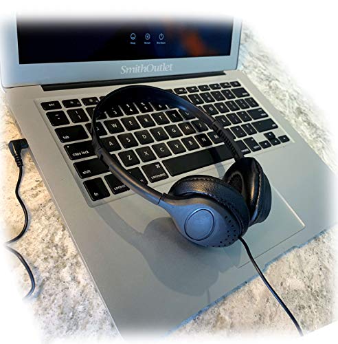 SmithOutlet Headphones Bulk 100-Pack | for Classroom School Students K-12 | On-Ear Wired | Compatible with Chromebook, Computer, Laptop | Black Color Part SG-313-100