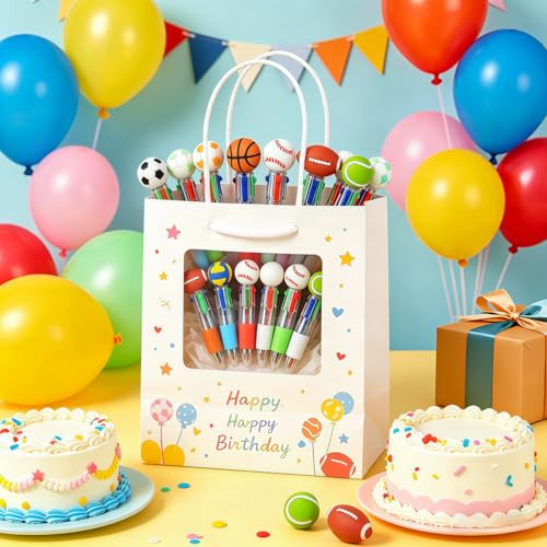 Oneshow 50PCS Sports Party Favors Mini Pens, 4-in-1 Baseball Ballpoint Pen | Sports Soccer Basketball Baseball Bulk Goodie Bag Stuffers, Teacher Reward Pens, Bulk Back to School Supplies for Students - style: Sports-50PCS