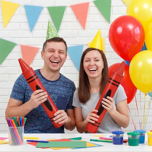 Gersoniel Red 15" Giant Crayon, Jumbo Non-Toxic Coloring Crayon for Back to School, Large Art Projects & Festival Art Events, Draw on Paper & Walls - color: Red