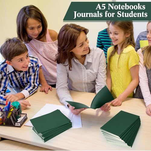 Mimorou 100 Pcs Journals Notebooks Bulk - Kraft Softcover A5 Small Notebooks 5.5 Inch x 8.3 Inch Notepads with 60 Page 30 Sheet for Writing Sketch Travel Office Supplies(Green,Lined) - color: Green, style: Lined