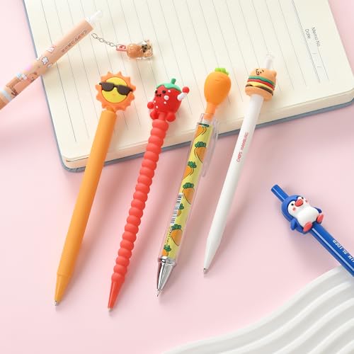 12PCS Cute Mechanical Pencils 0.5/0.7mm with Eraser & Lead Refills | Kawaii Cartoon Mechanical Pencil Set Bulk Pack