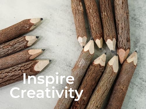 BSIRI Wooden Pencils Rustic Bark Twig Natural Wood Pencil 12 Pack 5 Inch for Kids Classroom Woodland Party Favors Camping Day Decorations Camp Themed Supplies Novelty Gifts - style: 5 Inch long