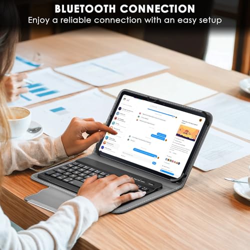 DETUOSI Universal 8.0-8.7 inch Wireless Bluetooth Keyboard for iPad,Samsung Tablet, iPhone Smartphone, iOS, Android Tablets Multi-Device Travel Portable