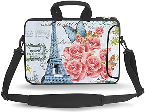 Messenger Bag Carrying Case Sleeve with Handle Accessory Pocket Fits Laptops/Notebook/ebooks/tablet/ipad (Tower Flower, 14-15.6 inch) - color: Tower Flower, size: 14-15.6 inch